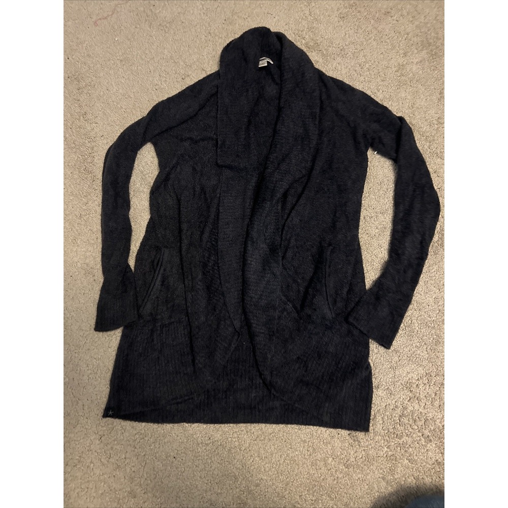 Barefoot‎ Dreams Cozy Chic Lite Open Cardigan Sweater Navy Women's Small Pockets